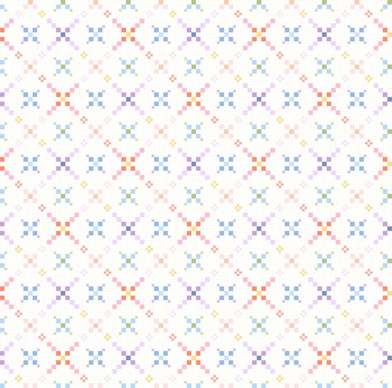 Gathering Sun....MAS11195-WZ...White/Multi...Quilt Diamond...Maywood Studio