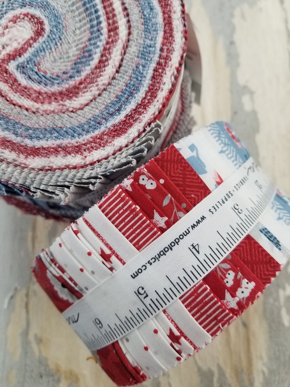 Old Glory Jelly Roll by Lella Boutique for Moda Fabrics...patriotic, Americana