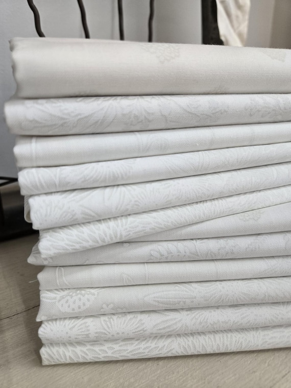 Alabaster Hues...White Palette...FQ Yard Bundle...Vanessa Lillrose & Linda Fitch...Robert Kaufman...6 prints