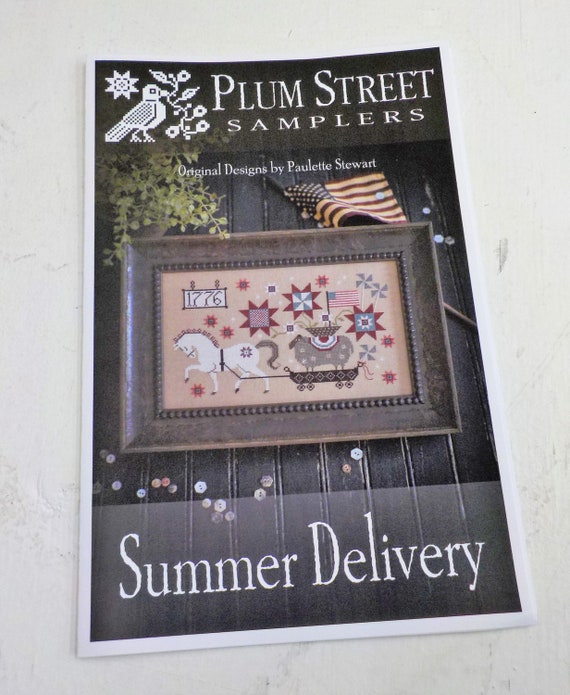 Summer Delivery by Plum Street Samplers...cross stitch pattern, summer, 4th of july, patriotic cross stitch, americana, independance day