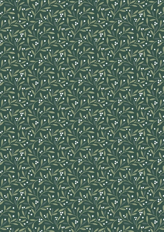 Winter's Garden...CC75.3...Mistletoe Charms...deep forest green pearlescent...Cassandra Connolly...Lewis & Irene