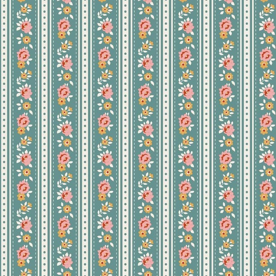 Village Life...Agnes...Teal...Tilda fabrics...Tone Finnanger