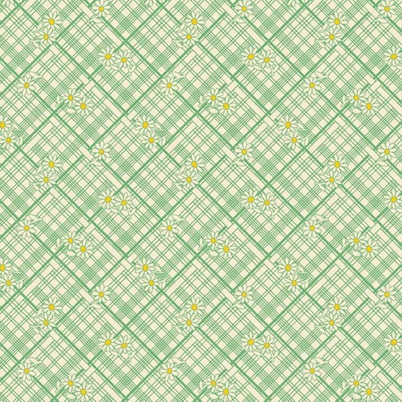 Aunt Grace Calicos R350682-GREEN Lattice by Judie Rothermel for Marcus Fabrics