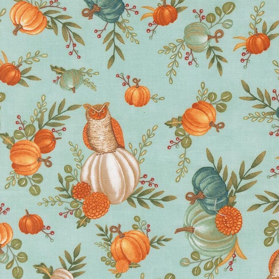 I Love Fall Most of All...Aqua 56140 14...Deb Strain...Moda Fabrics