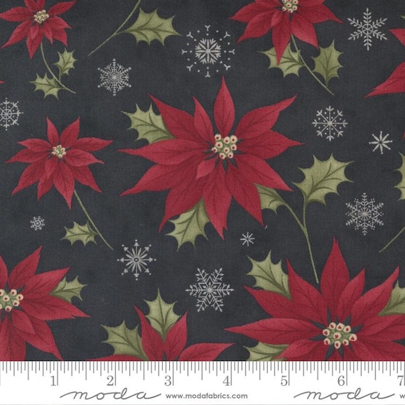 Poinsettia Plaza Ebony 44290 15 by 3 Sisters for Moda Fabrics