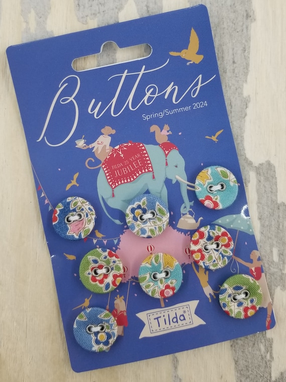 Tilda Jubilee Farm Flower Buttons...8--16mm buttons...from the Tilda Collection designed by Tone Finnanger