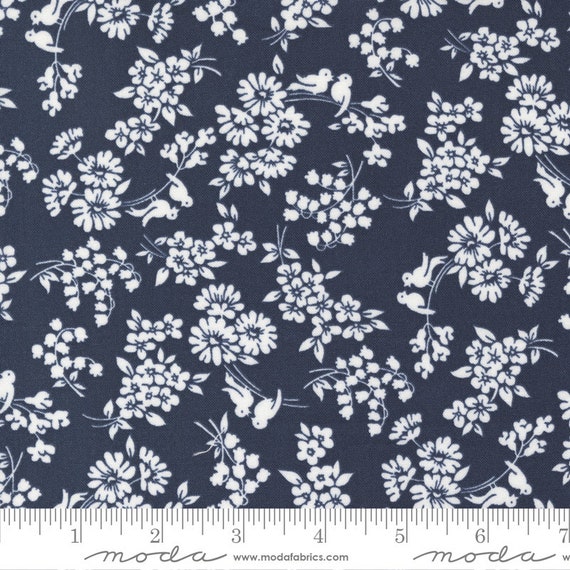 Dwell Songbird Navy 55273 13 by Camille Roskelley for Moda Fabrics