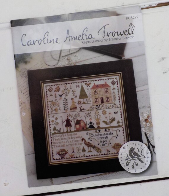 Caroline Amelia Trowell by Brenda Gervais of With Thy Needle & Thread...cross-stitch design, house cross stitch, spring cross stitch