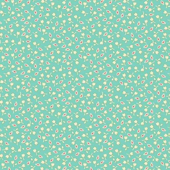 Aunt Grace...R351529D aqua...tulips...Judie Rothermel...Marcus Fabrics