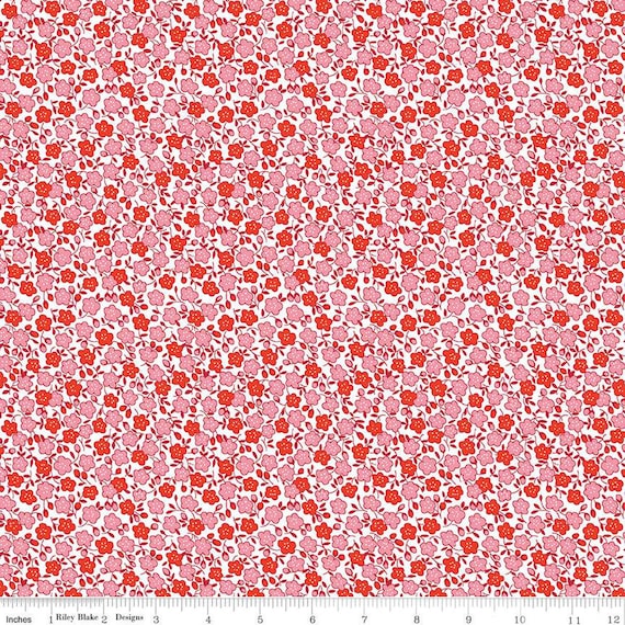 Storytime 30s Floral C13865-RED by RBDDesigners