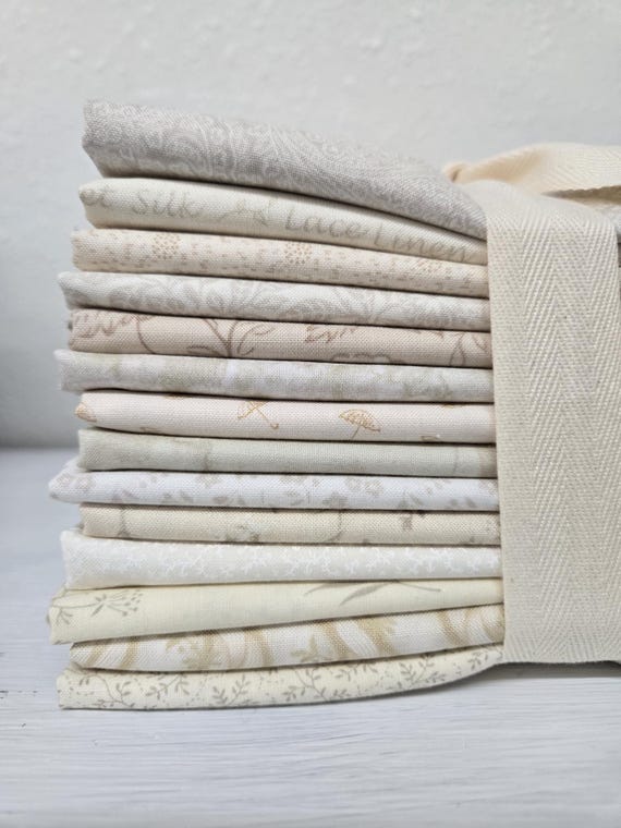 Marshmallow Fluff...HALF Yard bundle...low volume...14 prints