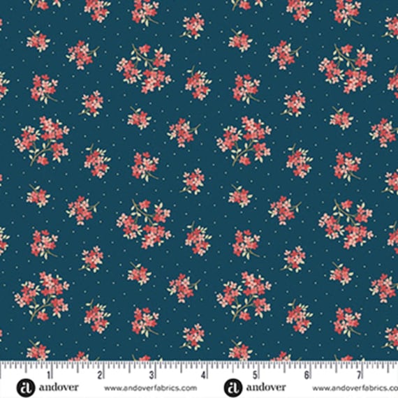 Lighthouse...A-1479-B...Navy...Sand Verbena...Edyta Sitar...Laundry Basket Quilts...Andover