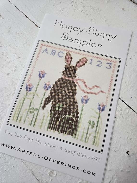 Honey-Bunny Sampler...Artful Offerings...cross stitch chart...Easter...spring...rabbit