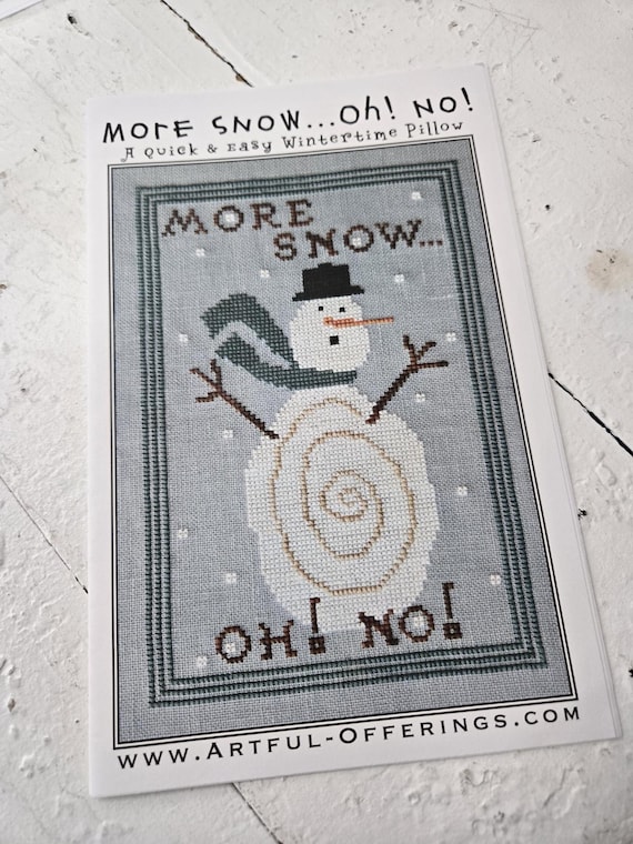 More Snow...Oh! No!...Artful Offerings...cross stitch chart...winter stitch