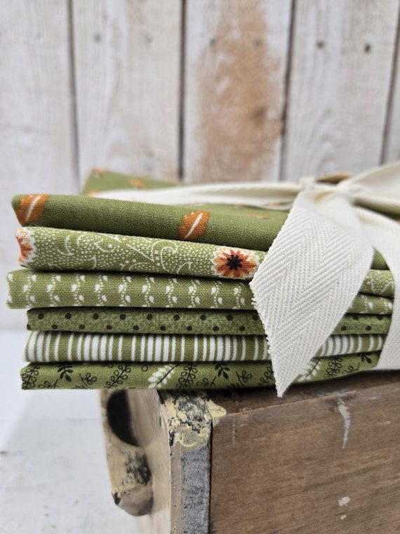 Pumpkin Spice Gatherings...Basil HALF Yard Bundle...Primitive Gatherings...Moda Fabrics...6 prints