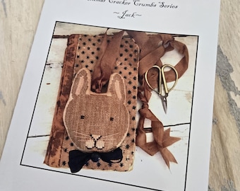 Jack, Animal Cracker Crumbs Series by Stacy Nash Primitives...cross stitch chart, bunny