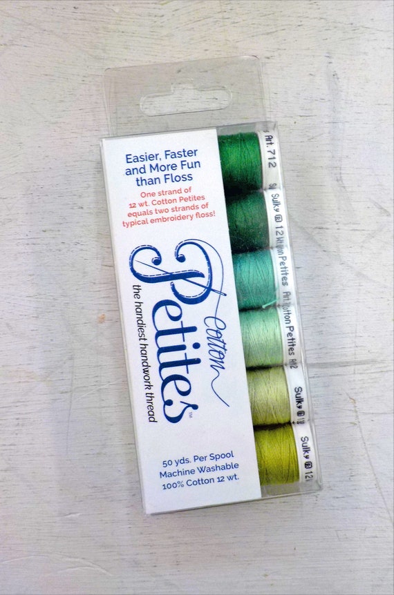 Greens Cotton Petites, the handiest handwork thread, Sulky thread, 6 colors, 12 wt thread