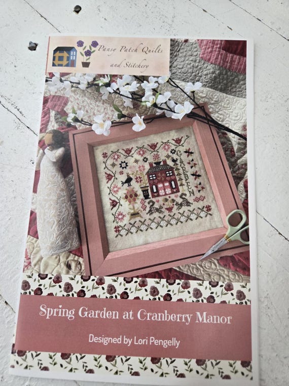 Spring Garden at Cranberry Manor...Pansy Patch Quilts and Stitching...Lori Pengelly...cross stitch chart