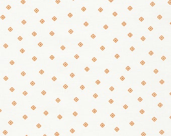 Hints of Prints, Flowerhouse 30's Squares Orange FLHD219008 by Debbie Beaves for Robert Kaufman Fabrics