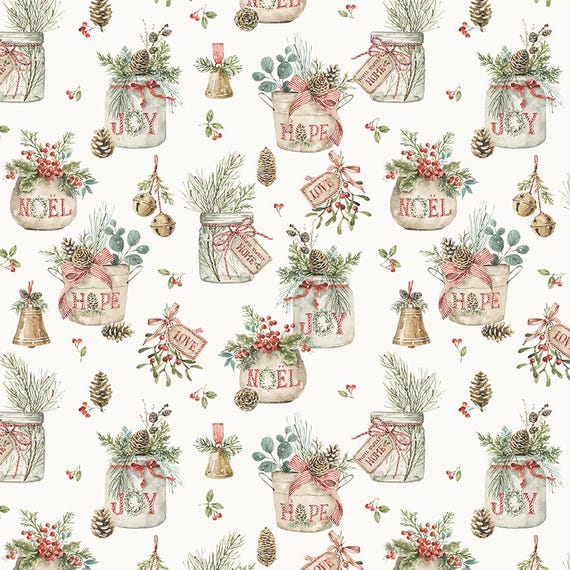 Holiday Spirit...CD17460-CREAM...Lisa Audit...Riley Blake Designs