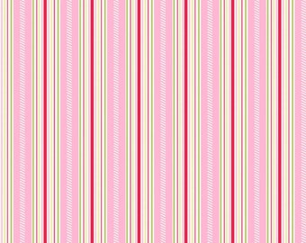 Posie TW10 pink by Tanya Whelan...cottage style print, pink stripe