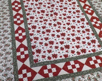 Kandii Plaza kit, featuring Poinsettia Plaza by 3 Sisters, pattern designed by Mickey Zimmer, Christmas diy
