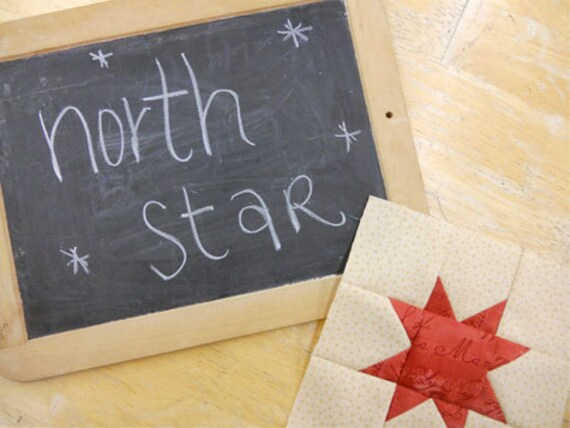 Week 1 North Star...Christmas Morning Quilt Along...PDF block pattern