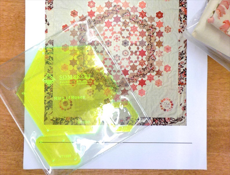 Ring of Roses by Susan Ambrose for Somerset Designs...quilt kit including pattern and complete paper piece pack acrylics