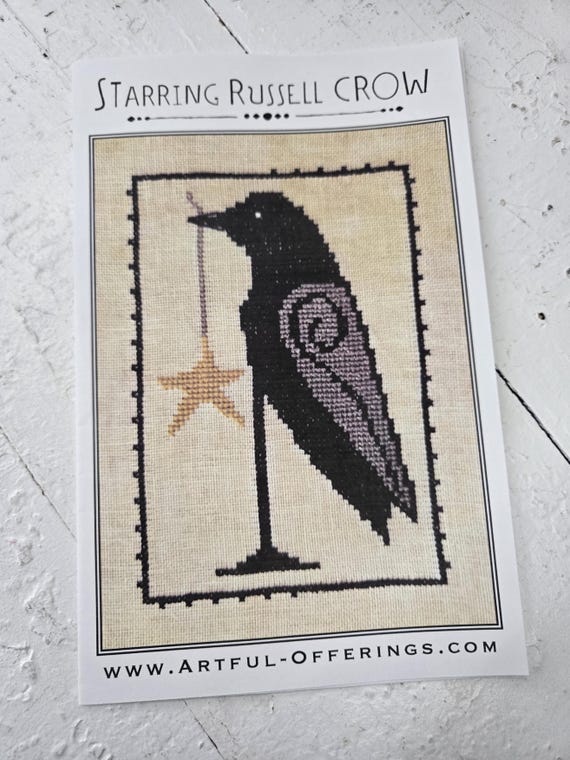 Starring Russell Crow...Artful Offerings...cross stitch chart...autumn...Halloween