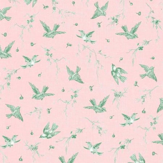 Birdsong Birds Pink and Green Birds 10651M-PG by Jera Brandvig of Quilting in the Rain for Maywood Studios