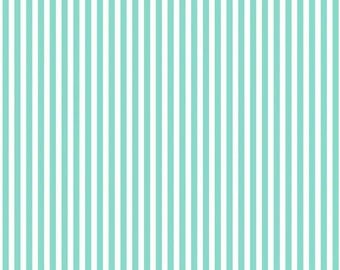 Picnic TW18 Aqua by Tanya Whelan...cottage style print, stripe