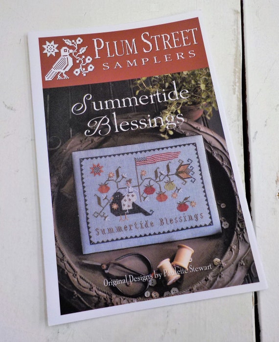 Summertide Blessings by Plum Street Samplers...cross stitch pattern, 4th of july, patriotic cross stitch, americana, independance day
