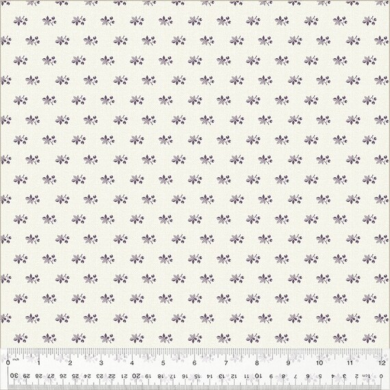 Circa: Purple Ditsy Stem Ivory 53952-1-1 by Whistler Studios for Windham Fabrics