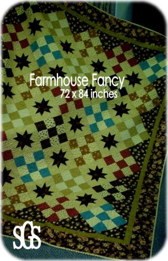 PDF Farmhouse Fancy pattern using Fig Tree by Mickey Zimmer for Sweetwater Cotton Shoppe