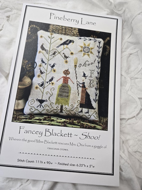 Fancey Blackett...Shoo!...Pineberry Lane...cross stitch chart...Halloween