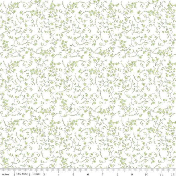 Tulip Cottage Vines White C14263-WHITE designed by Melissa Mortenson for Riley Blake Designs