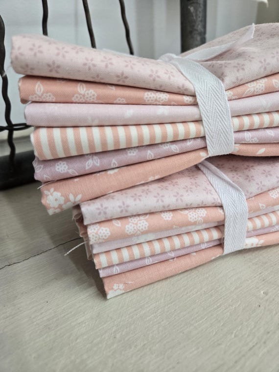 Pastel Prairie...Demure and Jovial FQ Bundle...Heather Briggs of My Sew Quilty Life...Moda Fabrics...6 prints