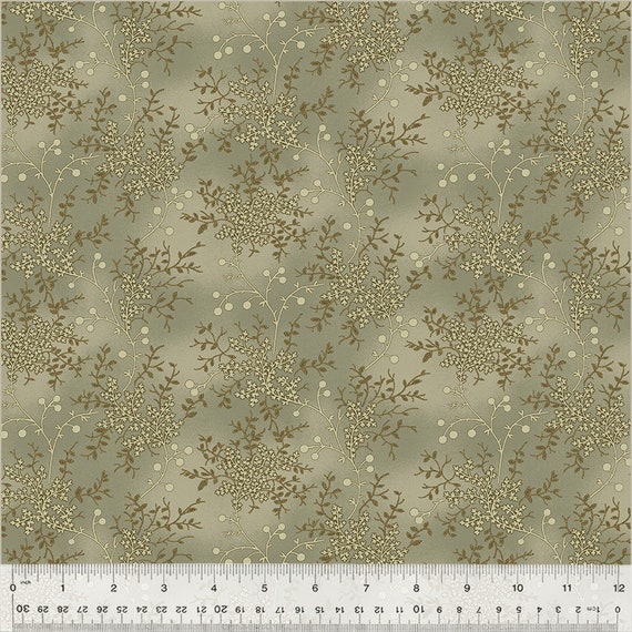 Garden Tale...Floral Vine Mushroom 51187A-19-1...Jeanne Horton...Windham Fabrics