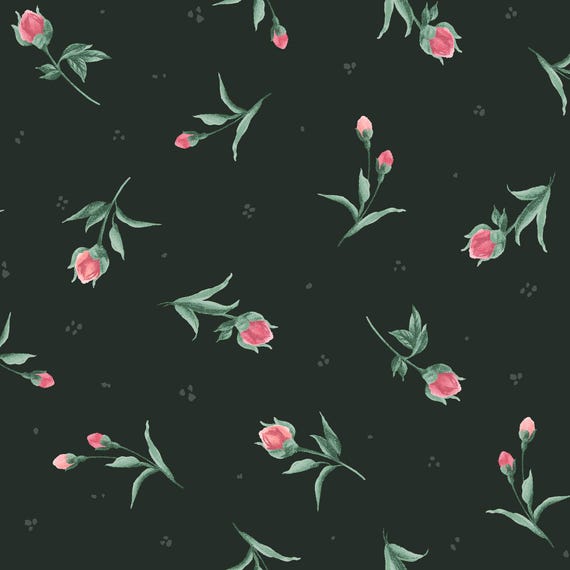 Garden Picnic...Buds...Black...MAS10772-J...Maywood Studio