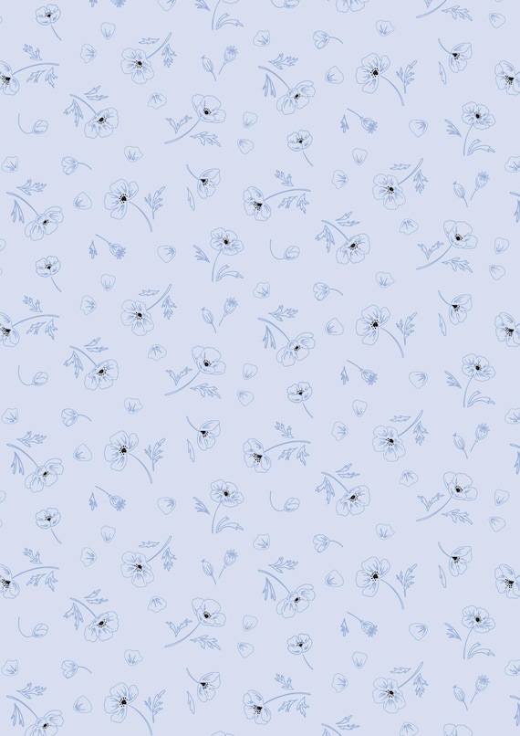 Forever Blooms...CC63.1 Ephemeral Beauty...pale blue...Cassandra Connolly...Lewis & Irene