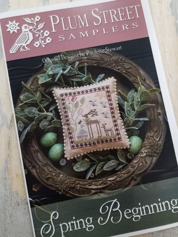 Spring Beginnings by Plum Street Samplers...cross stitch pattern, Summer cross stitch