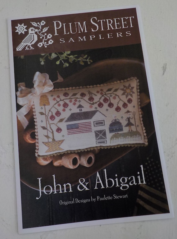 John and Abigail by Plum Street Samplers...cross stitch pattern, house cross stitch