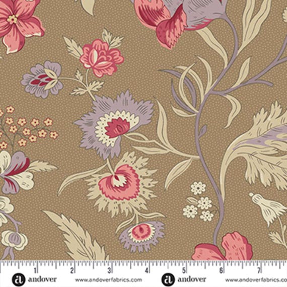 Wildflower Cottage...A-1590-N...Toffee...Renee Nanneman...Andover Fabrics