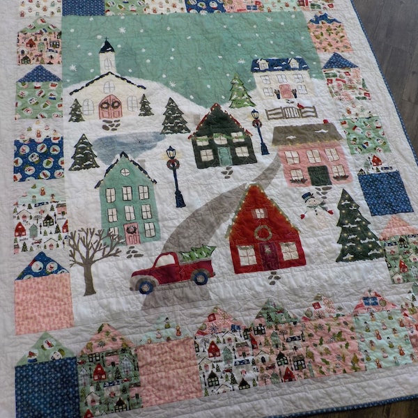 PDF Kerststad-quiltpatroon...ontworpen door Mickey Zimmer voor Sweetwater Cotton Shoppe