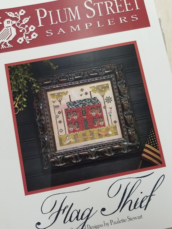 Flag Thief by Plum Street Samplers...cross stitch pattern, 4th of July cross stitch, Americana cross stitch