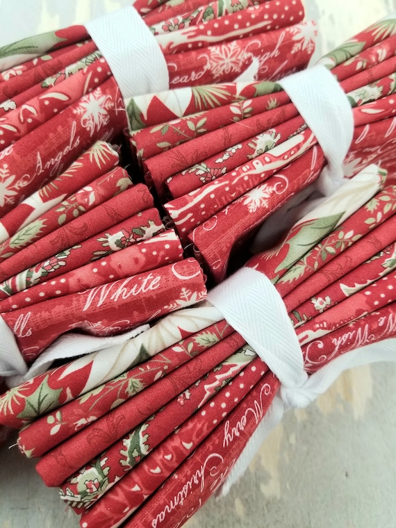 A Christmas Carol...Crimson FQ Bundle...3 Sisters...Moda Fabrics...7 prints