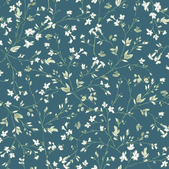 Terrace Blooms....MAS10823-B...Blue...Vines...Maywood Studio