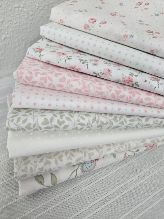 Abide...Linen White FQ Bundle...Brenda Riddle of Acorn Quilt Company...Moda Fabrics...9 prints