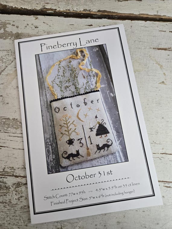October 31st...Pineberry Lane...cross stitch chart...Halloween