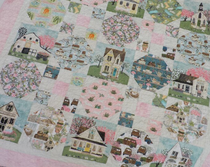 Featured listing image: Wildflower Hill quilt kit...designed by Mickey Zimmer, featuring Touch of Spring by Beth Albert for 3 Wishes fabric